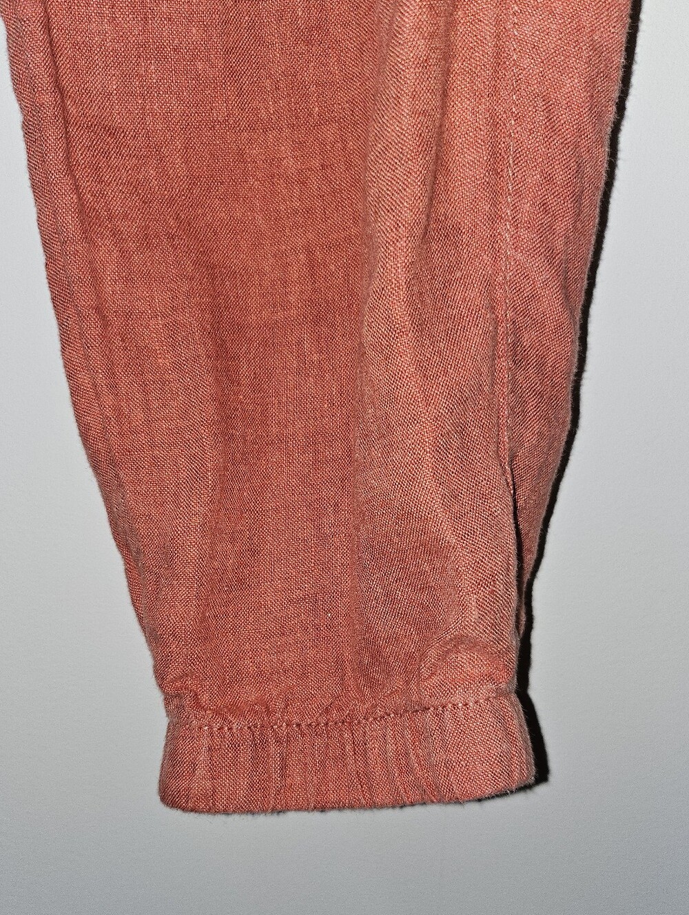Athleta Cabo Linen Textured Jogger Pants Cactus Peach Orange Size 6 - Picture 5 of 5